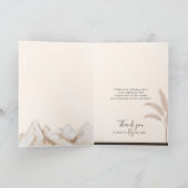 Elegant Boho Pampas Modern Wedding Dankeschön Kart Dankeskarte (Innenseite)