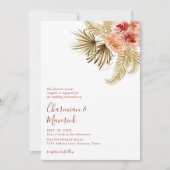 Elegant boho Pampas Terracotta Wedding Einladung (Vorderseite)