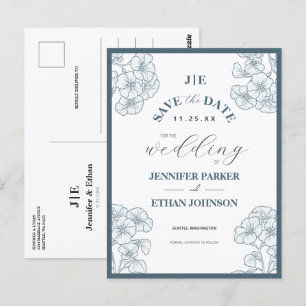 Elegant Boho Pansy Botanical Save the Date Postkarte