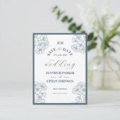 Elegant Boho Pansy Botanical Save the Date Postkarte (Stehend Vorderseite)