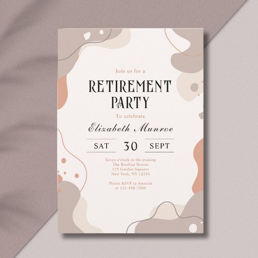 Elegant Boho Pastel Retirement Party Einladung