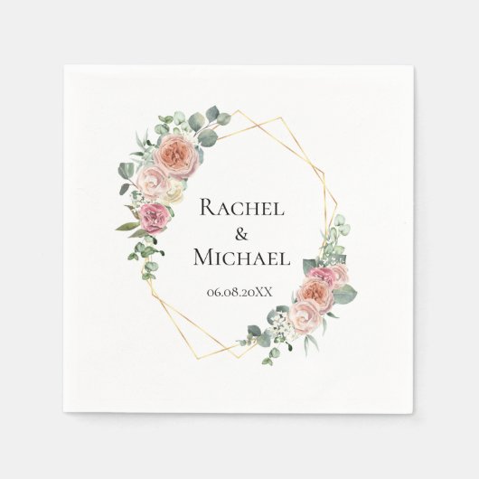 Elegant Boho Pastel Serviette (Vorderseite)