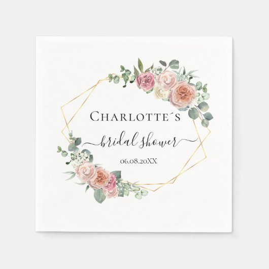 Elegant Boho Pastel Serviette (Vorderseite)