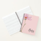 Elegant Boho Pink Blume Minimal Stilvoll Notizblock (Innenseite)