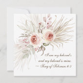 Elegant Boho Pink Blush Christliche Hochzeit Einladung (Rückseite)