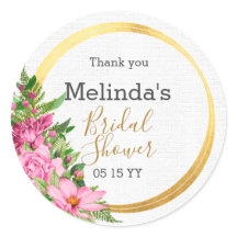 Elegant Boho Pink Floral Brautparty Gefallen