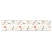 Elegant Boho Poinsettia Grün Weihnachten Winter Kurzer Tischläufer (Horizontal)