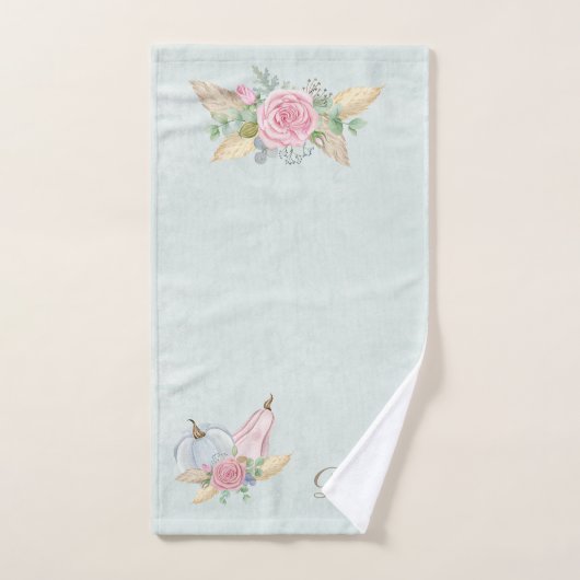 Elegant Boho Pumpkin Pampas Gras Personalisiert Badhandtuch Set (Handtuch)