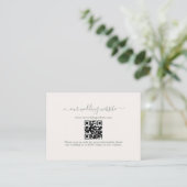 Elegant Boho QR Code Sage Green Wedding Website Begleitkarte (Stehend Vorderseite)