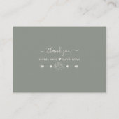 Elegant Boho QR Code Sage Green Wedding Website Begleitkarte (Rückseite)