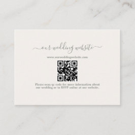 Elegant Boho QR Code Sage Green Wedding Website Begleitkarte