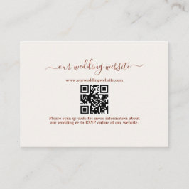 Elegant Boho QR Code Terracotta Wedding Website Begleitkarte
