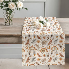 Elegant Boho Rainbow Table Runner Sunset Hues Großer Tischläufer