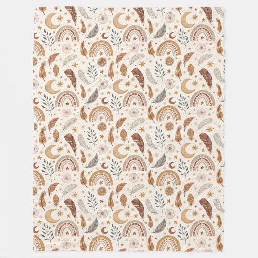 Elegant Boho Rainbow Throw Warm Artistic Touch Fleecedecke (Vorderseite)