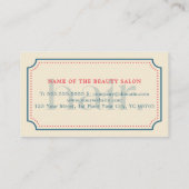 Elegant Boho Retro Blue Schissors Haar Stylist Visitenkarte (Rückseite)