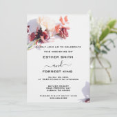 Elegant Boho Retro Blumenrosa & White Wedding Einladung (Stehend Vorderseite)