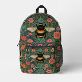 Elegant boho retro bumblebee spring florals  bedruckter rucksack (Vorderseite)