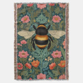 Elegant boho retro bumblebee spring florals decke (Vorderseite Vertikal)