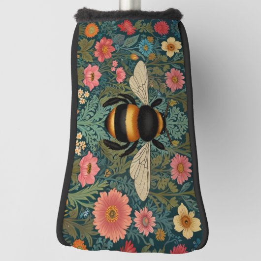 Elegant boho retro bumblebee spring florals golf headcover (Rotieren 90)