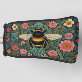 Elegant boho retro bumblebee spring florals golf headcover