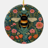 Elegant boho retro bumblebee spring florals keramik ornament (Hinten)