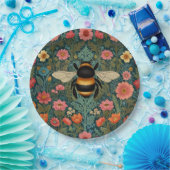Elegant boho retro bumblebee spring florals pappteller (Party)