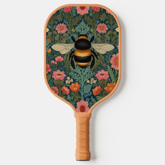Elegant boho retro bumblebee spring florals  pickleball schläger (Vorderseite)
