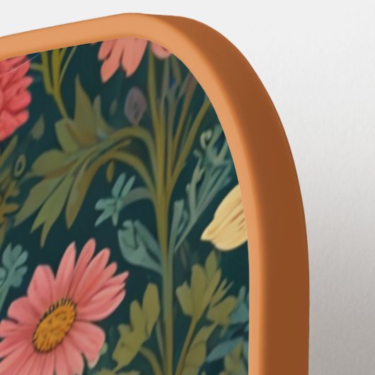 Elegant boho retro bumblebee spring florals  pickleball schläger (Linke Seite)