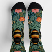 Elegant boho retro bumblebee spring florals socken (Oben)