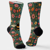 Elegant boho retro bumblebee spring florals  socken (Gewinkelt)