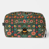 Elegant boho retro bumblebee spring florals  waschbeutel (Vorderseite)