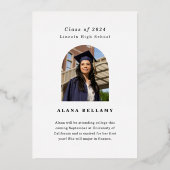 Elegant Boho Rose Foil Grad Ankündigung (Rückseite)