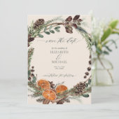 Elegant Boho Rustic Citrus Orange Save the Date Einladung (Stehend Vorderseite)