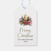 Elegant Boho Rustic Earthy Christmas Holiday Tag Geschenkanhänger (Rückseite)