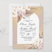 Elegant Boho Rustic Floral Wedding Einladung (Vorderseite)