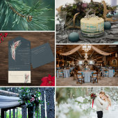 Elegant Boho Rustic Pampas & Pine Green Tan Red Begleitkarte