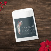 Elegant Boho Rustic Pampas & Pine Green Tan Red Fa Geschenktütchen