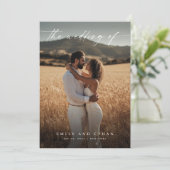 Elegant Boho Rustic QR Code Foto Hochzeit Einladung (Stehend Vorderseite)