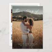 Elegant Boho Rustic QR Code Foto Hochzeit Einladung (Vorne/Hinten)