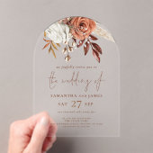 Elegant Boho Rustic Terracotta Florals Wedding Acryleinladungen (Insitu (Handheld))