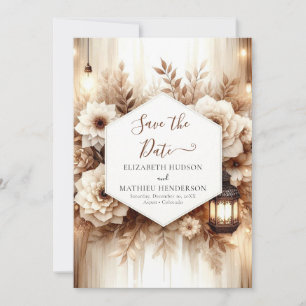 Elegant Boho Rustic Wedding Save The Date