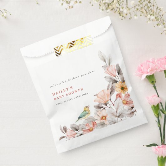 Elegant Boho Rustic Wildblume Baby Shower Geschenktütchen (Versiegelt)