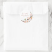 Elegant Boho Rustic Wildblume Baby Shower Runder Aufkleber (Tasche)