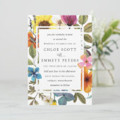 Elegant Boho Rustic Wildblume Summer Wedding Einladung (Stehend Vorderseite)