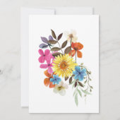 Elegant Boho Rustic Wildblume Summer Wedding Einladung (Rückseite)