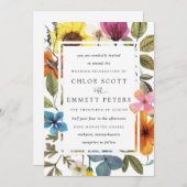 Elegant Boho Rustic Wildblume Summer Wedding Einladung (Vorne/Hinten)