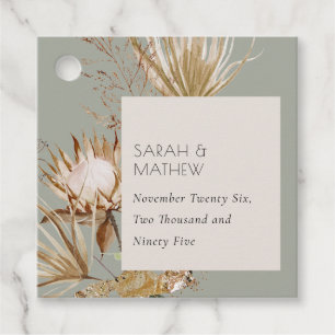 Elegant Boho Saga Green Protea getrocknet Palm Flo Geschenkanhänger