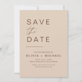 Elegant Boho Save the Date Minimalistisch Script (Vorderseite)