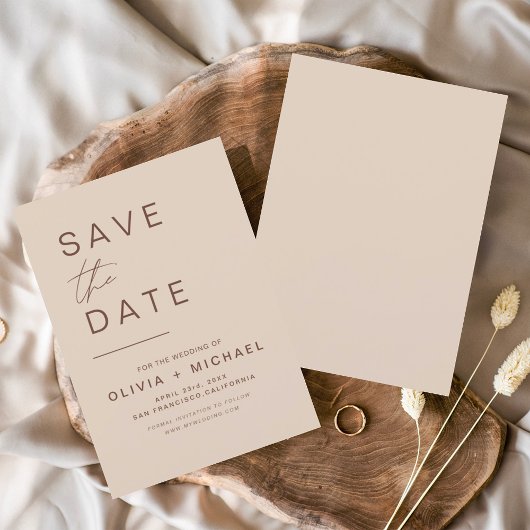 Elegant Boho Save the Date Minimalistisch Script