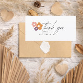 Elegant Boho Script Floral Dankeskarte